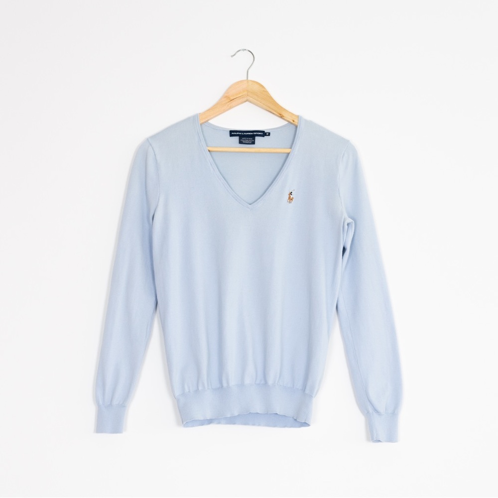 Medium Ralph Lauren v-neck sweater light blue